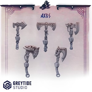 Axes | Set of 5 Pieces | GreyTide Studio - Primal Hounds