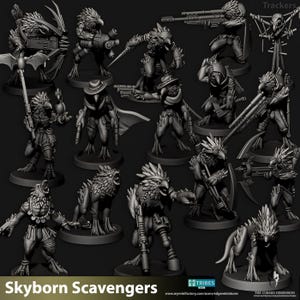 Trackers | Set of 16 Minis | Edge Miniatures - Skyborn Scavengers | 12K Prints