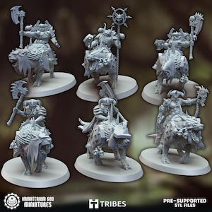 Apocalypse Riders | Set of 3 or 6 Minis | Warforged Ravagers Vol. II | Immaterium God Miniatures | 12K Prints