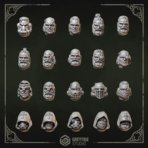 Cabezas / Juego de 5 o 20 piezas / GreyTide Studio - Peregrinos Eternos
