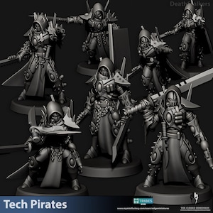 Death Stalkers | Set of 7 Minis | Edge Miniatures - Tech Pirates | 12K Prints