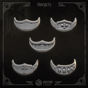 BIG Gorgets | Set of 10 Pieces | GreyTide Studio - Eternal Crusaders