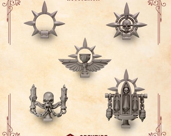 Backpack Toppers | Set of 15 Pieces | GreyTide Studio - Crimson Lords