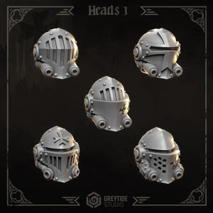 Cabezas grandes n.° 1 / Set de 5 piezas / GreyTide Studio - Cruzados eternos