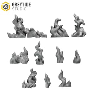 Basing Fire | Set of 30 Pieces | GreyTide Studio - Cursed Company | 12K Prints