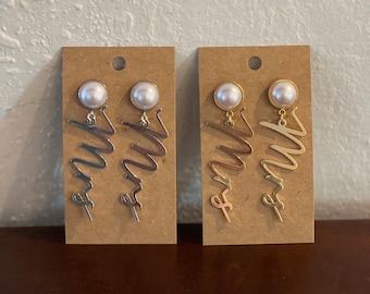Mrs bride earrings