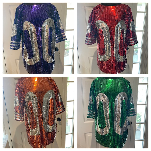 Sequin Football Jersey Dress Etsy