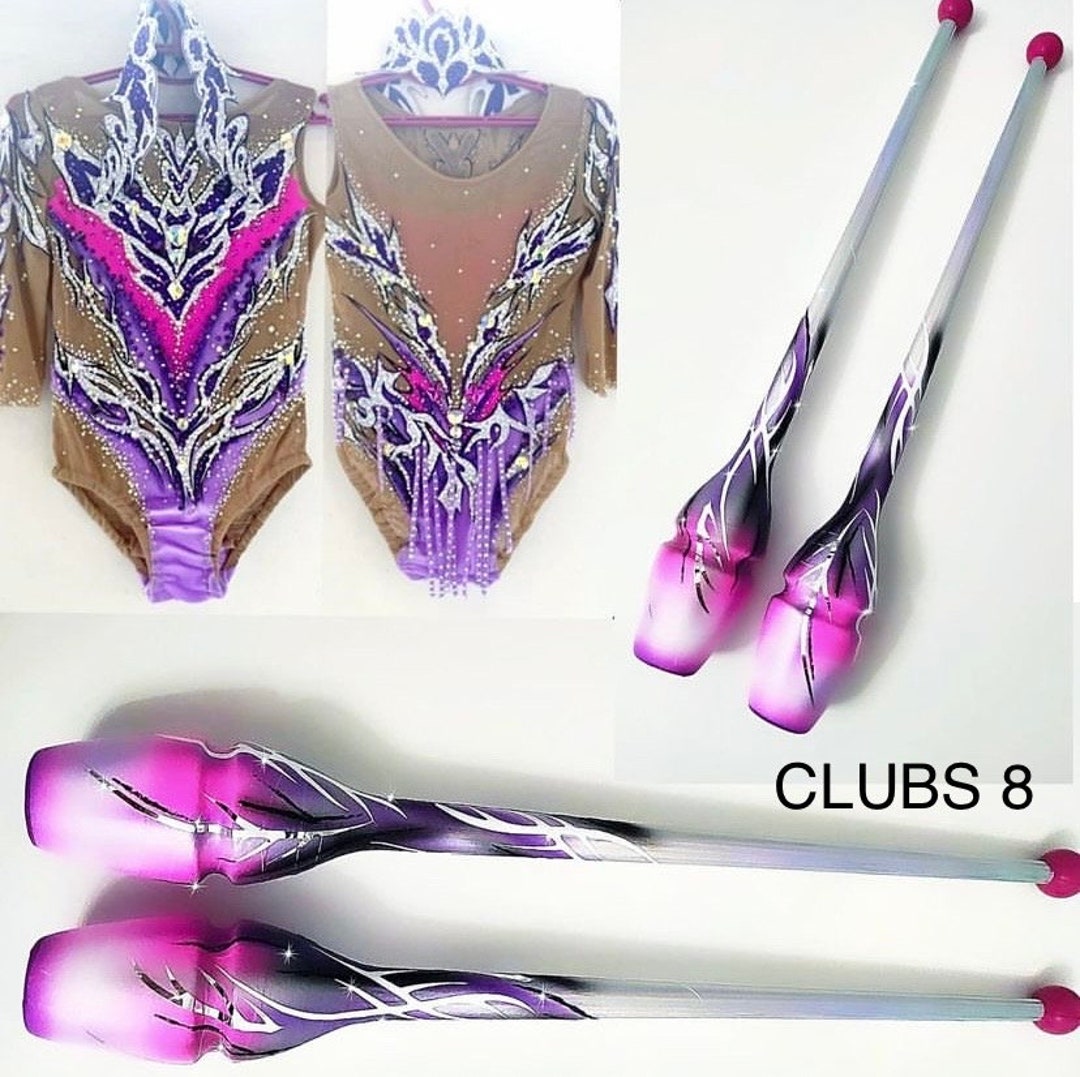 Rhythmic Gymnastics Clubs, Airbrush Clubs, Aerography, Painted, Custom ...