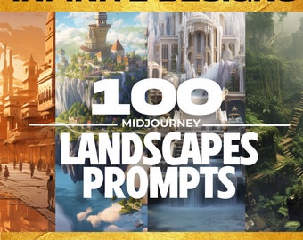 100 sugerencias de paisajes para el viaje, arte digital con IA (descarga digital)