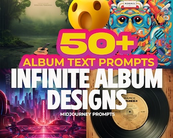 50 Ultimate Prompt Collection of AI for Album Designs Digital Art, Infinite Ideas, Midjourney AI Art, Digital Art, AI Generate, Art Print