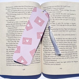 Love Letter Valentine Bookmark - Valentine&#39;s Day Bookmarks - Handmade 300gsm Card, Cotton Tassel - Perfect for Book Lovers