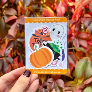 ハロウィン ステッカー パック、ダイカット ステッカー、プランナーとノート ステッカー 6 枚セット、カボチャ、魔女の帽子、幽霊、大釜ステッカー
