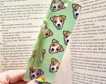 Jack Russell Bookmark With Tassel, Custom Dog Bookmark, Cute Jack Russell Laminated Bookmark, Pet Bookmark Book Lover Gift