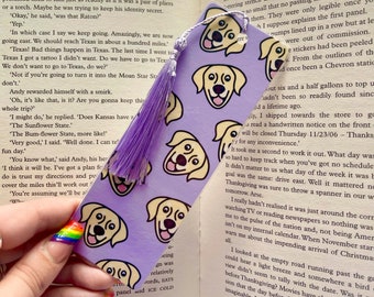 Labrador Lesezeichen mit Quaste, kundenspezifisches Hunde Lesezeichen, niedliches Labrador laminiertes Lesezeichen, Haustier Lesezeichen Buch-Liebhaber-Geschenk
