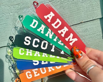 Football Sports Jersey Bookmark with Cotton Tassel - Customisable Bright Colours - Gift for Dad, Son, Brother
