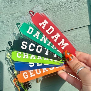 Football Sports Jersey Bookmark with Cotton Tassel - Customisable Bright Colours - Gift for Dad, Son, Brother
