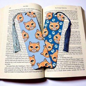 Ginger Tabby Cat Bookmark With Tassel, Custom Cat Bookmark, Cute Tabby Cat Laminated Bookmark, Pet Bookmark Book Lover Gift