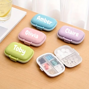 Personalised Travel Pill Organiser - Custom Medication Box - Tablet Storage Case - Holiday Storage Box Container