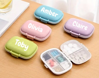 Personalised Travel Pill Organiser - Custom Medication Box - Tablet Storage Case - Holiday Storage Box Container
