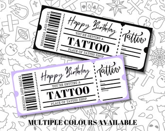 Tattoo Gift Card, Personalised Gift Voucher, Physical or Printable Voucher with Envelope, Birthday Voucher, Christmas Gift Card, Anniversary