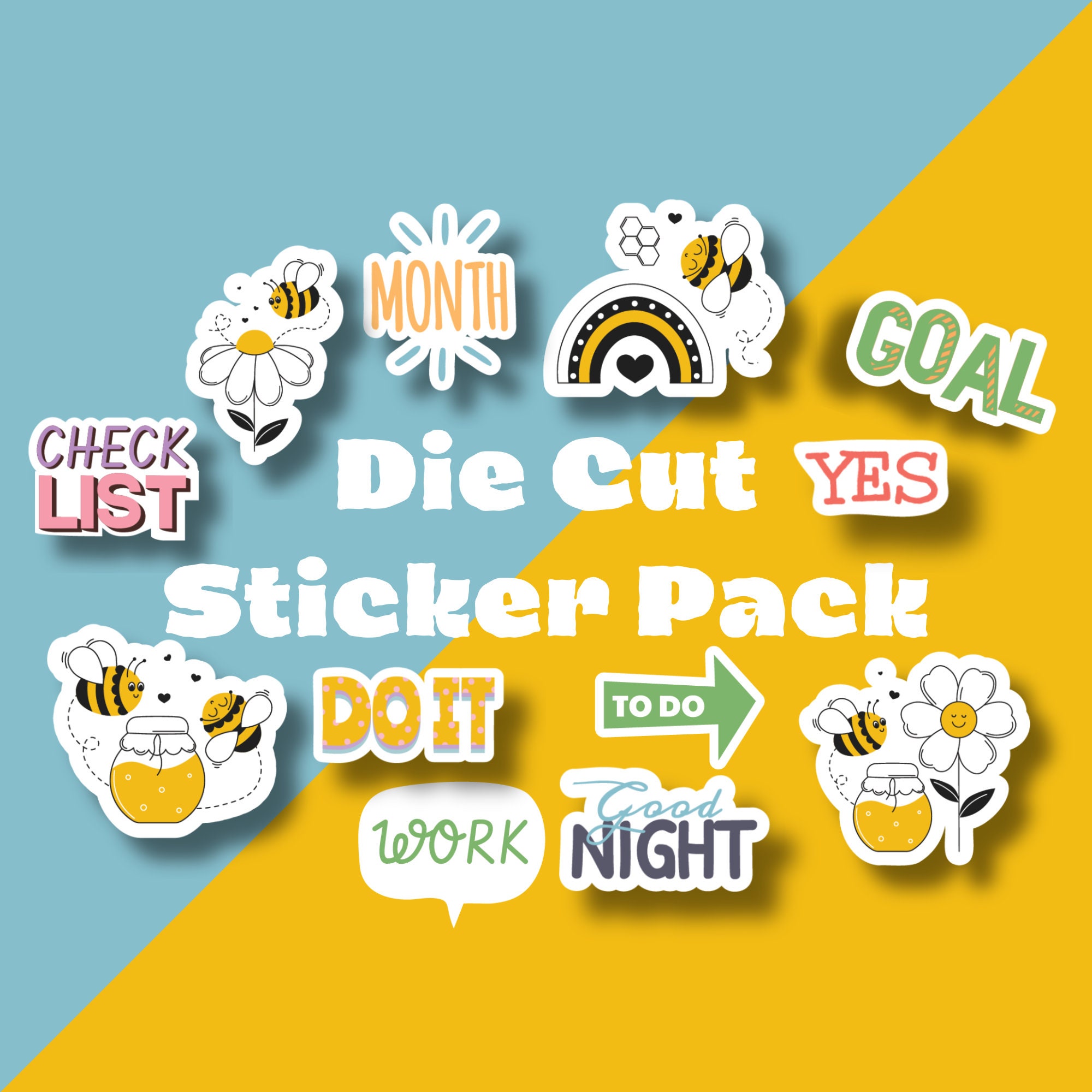 Yellow Stickers Aesthetic Stickers Waterbottle Stickers Journal Stickers  Bujo Stickers VSCO Stickers Trendy Stickersgifts for Friends 