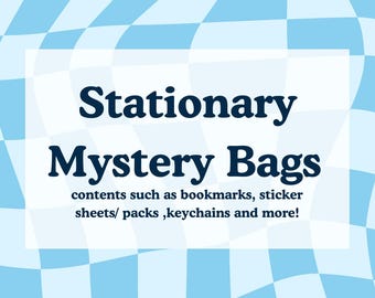 Stationaire mysterietas, gelukszak, bladwijzers, stickers, sleutelhangers, stationair cadeau minnaar, cadeau terug naar school, willekeurige stationaire bundel