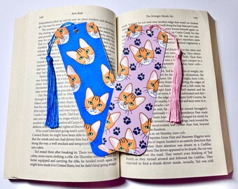 Bengal Bookmark With Tassel, Custom Cat Bookmark, Cute Bengal Laminated Bookmark, Pet Bookmark Book Lover Gift