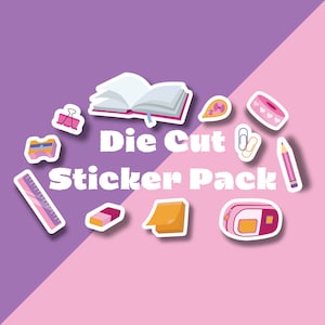 Pack d'autocollants pour agenda, Stickers pour cahiers, Pack d'autocollants pour agendas de papeterie, Pack de 11 stickers esthétiques brillants
