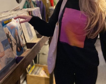Aura Passionfruit Crewneck Soft Sweatshirt Ascending Threads - Aesthetic clothing, aura gradient, streetwear, gift for rock climbers, hikers