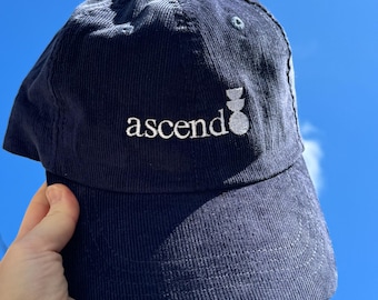 Vintage Corduroy Ascend Hat Embroidered - Gift for Rock Climber, Climbing Hat, gift for hiker