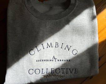 Climbing Embroidered Vintage Style Crewneck Sweatshirt - Gift for rock climber, bouldering, athletes