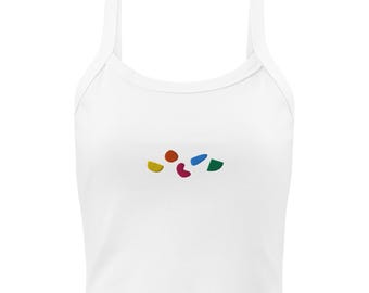 Embroidered Climbing Holds Crop Top - Cropped Tank Top Gift for Rock Climbers