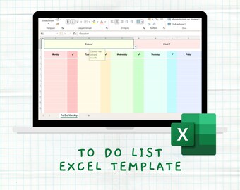 Advanced To-do List Excel Template Printable Planner To-do List Tracker ...