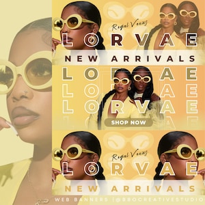 Yellow Fashion Inspired Canva Website Banner Premade Template
