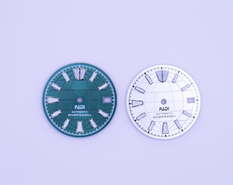 Esfera de reloj con logotipo S de 28,5 mm, NH35 NH36, esferas de reloj de repuesto, piezas de reloj DIY, accesorios de reloj, esfera de reloj de movimiento manual automático.