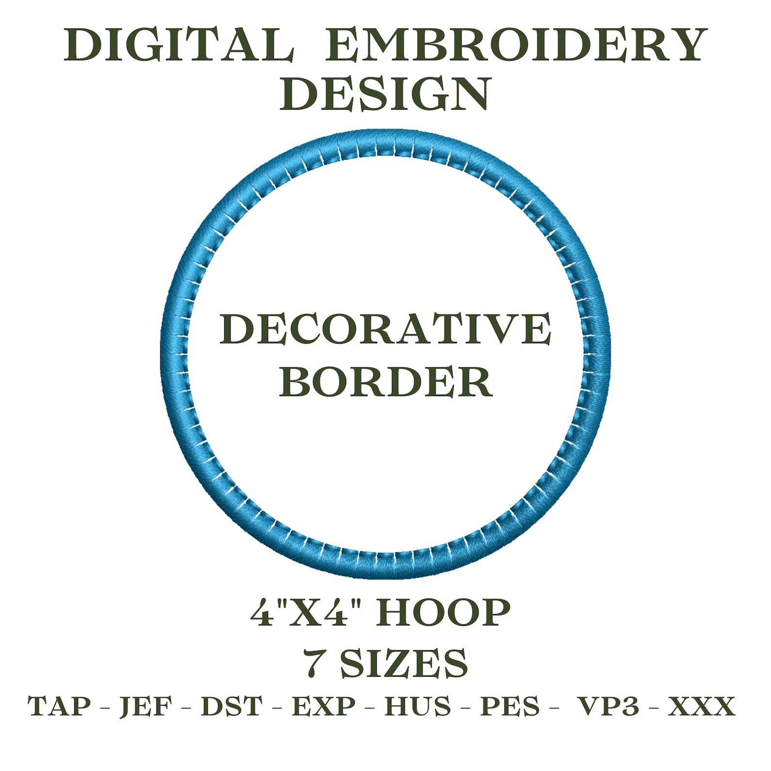 Embroidery Patch Border Design | Stitched Frame With Merrowed-style ...