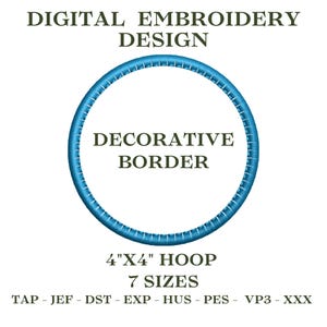 Embroidery Patch Border Design | Stitched Frame with Merrowed-Style Edge | Cute & Bold Patch Making | Digital Download/ 4x4 pes design