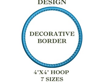 Embroidery Patch Border Design | Stitched Frame with Merrowed-Style Edge | Cute & Bold Patch Making | Digital Download/ 4x4 pes design