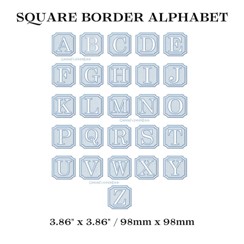 Broderidesignpaket med präglade rutor och klövermönster för handdukar, plyschtyg (4x4-båge) / Maskinbroderi med knockdown-motiv PES bild 2