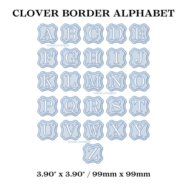 Broderidesignpaket med präglade rutor och klövermönster för handdukar, plyschtyg (4x4-båge) / Maskinbroderi med knockdown-motiv PES bild 3