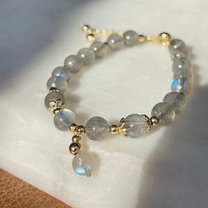 Bracciale della buona fortuna. Bracciale in pietra di luna.