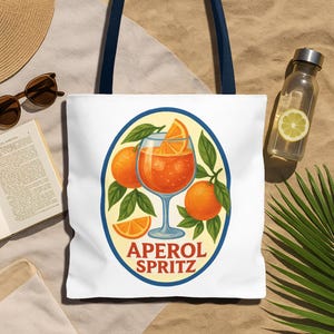 Aperol Spritz-draagtas, zomeraccessoire, leuk cadeau voor cocktailliefhebbers, strandtas, milieuvriendelijke boodschappentas