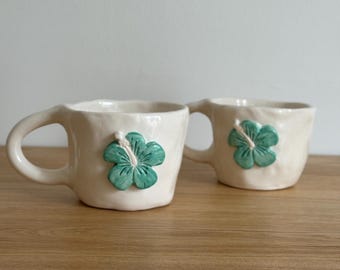 Hibiscus Teal Mug