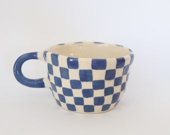 Blue Check Mug