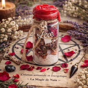 Spell Jar love – Witch Bottle – Magical Amulet- Spell jar pour attirer l’amour- sortilège d’amour- Spell love