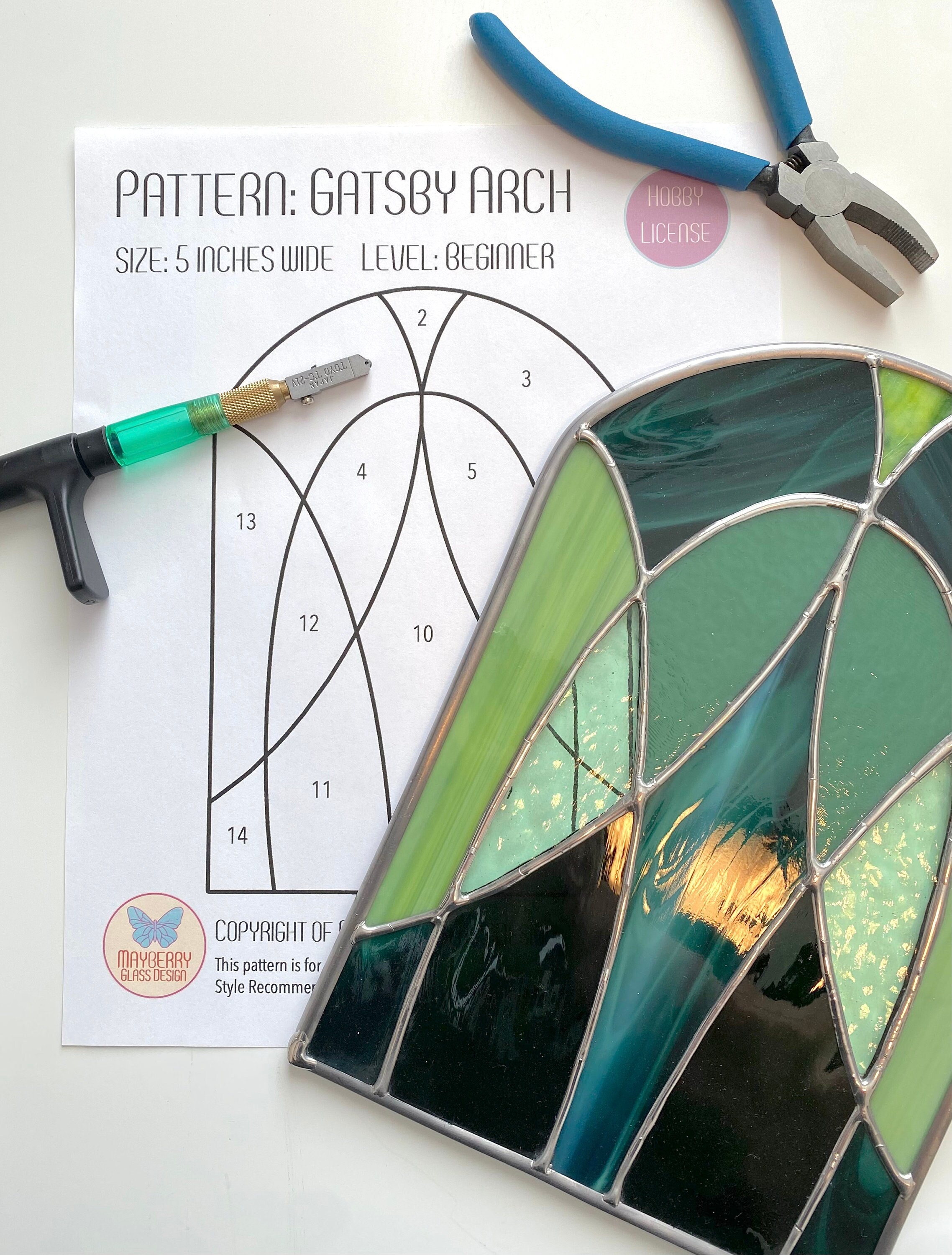 Gatsby Arch Stained Glass Pattern - Digital Download