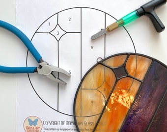 Celestial Circle Stained Glass Pattern - Digital Download
