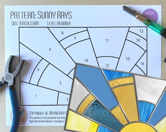 Sunny Rays Stained Glass Pattern - Digital Download