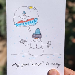 Winter Grusskarte zum Thema Virtuelle Realität