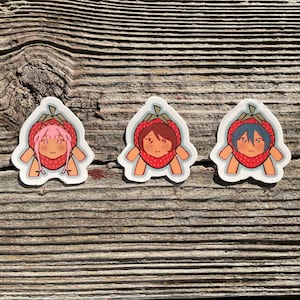 Luka, Meiko, and Kaito Strawberry Stickers